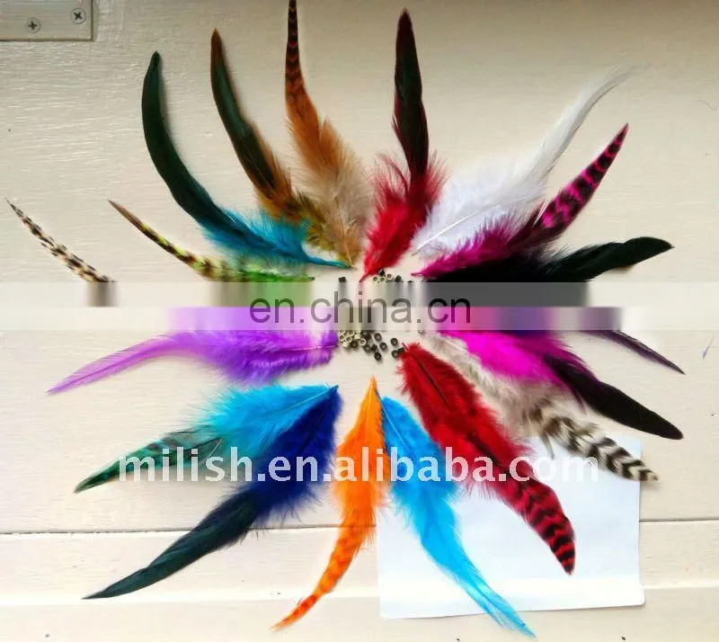 grizzly rooster hair feathers extensions FHE-0008