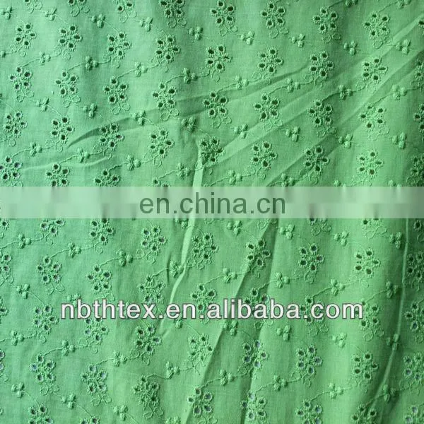 100%cotton eyelet embroidery voile fabric