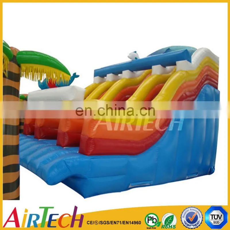Colorful inflatable theme park on land