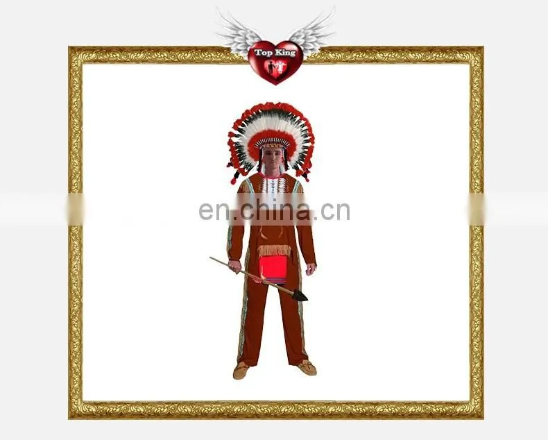 Good Quality Halloween Indian Man Costumes Male Fancy Dress for Man