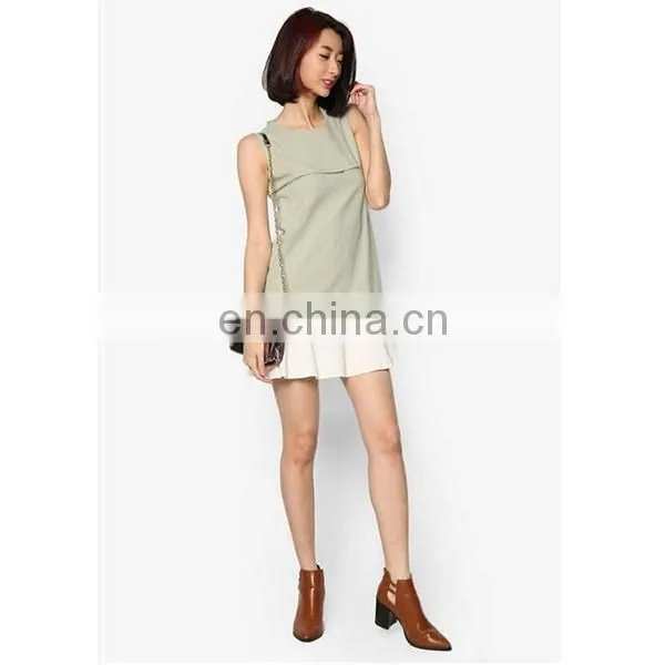Wholesale women clothes Summer Sleeveless Dress With Layered Hem Women Dresses