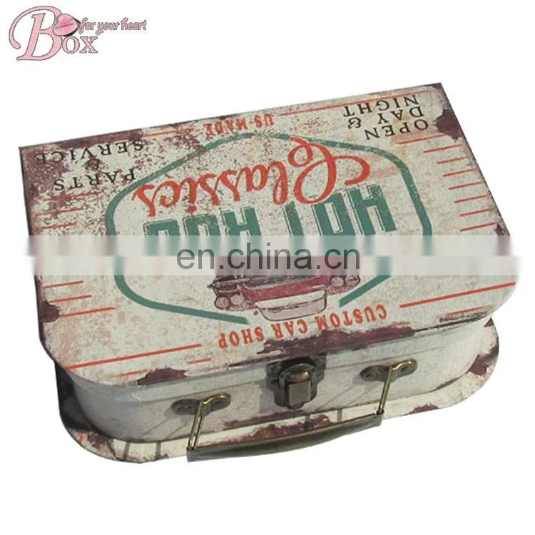 Kids Custom Cardboard Suitcase Gift Box with Lock