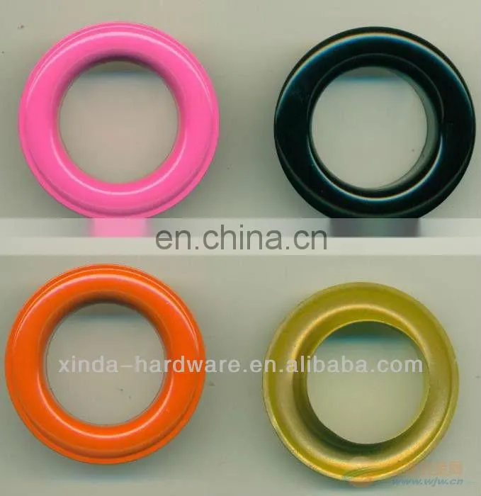 paintig color 15mm brass metal eyelets with washer per set for shoes and for clothes
