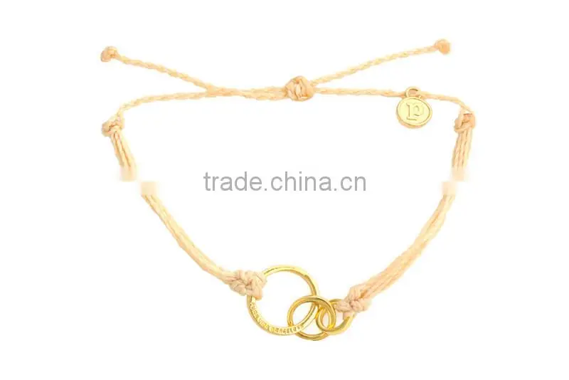 Asymmetric ring closing bracelet wax silk cord woven bracelet