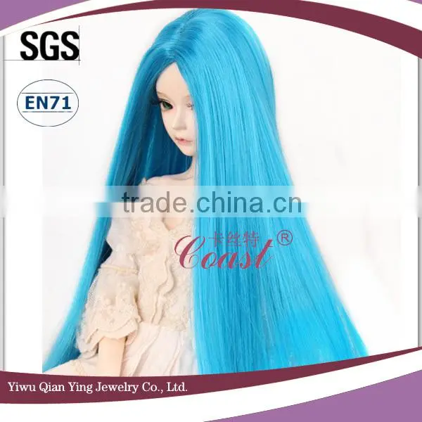 long straight light blue bjd doll hair wigs for 1/3 BJD dolls