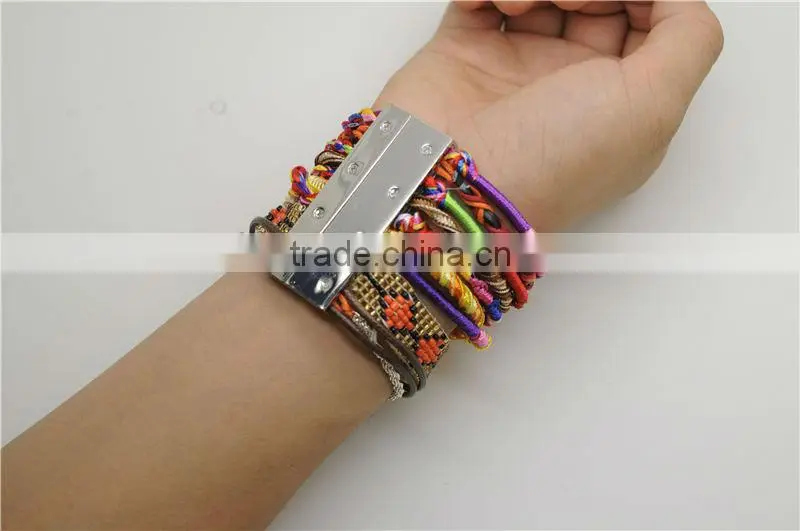 Handmade Woven Bohemian Bracelet With Magnetic Clasp