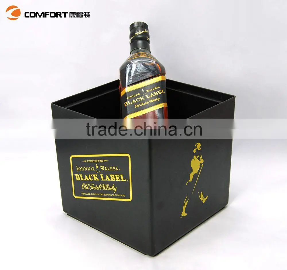 square double layer small black drink plastic ice buckets with lid