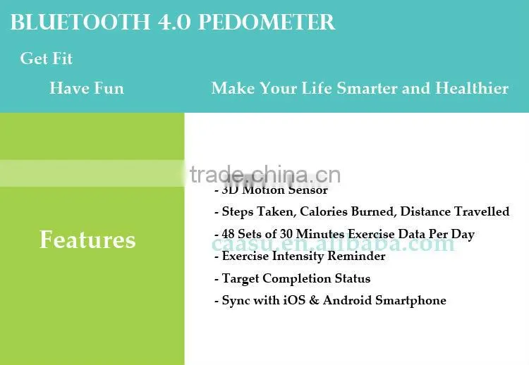 2014 Latest IOS&Android compantible bluetooth bracelet pedometer