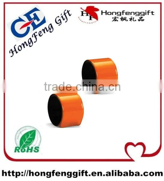 Hot sell plastic wristband watch /PVC slap band /reflective bracelet