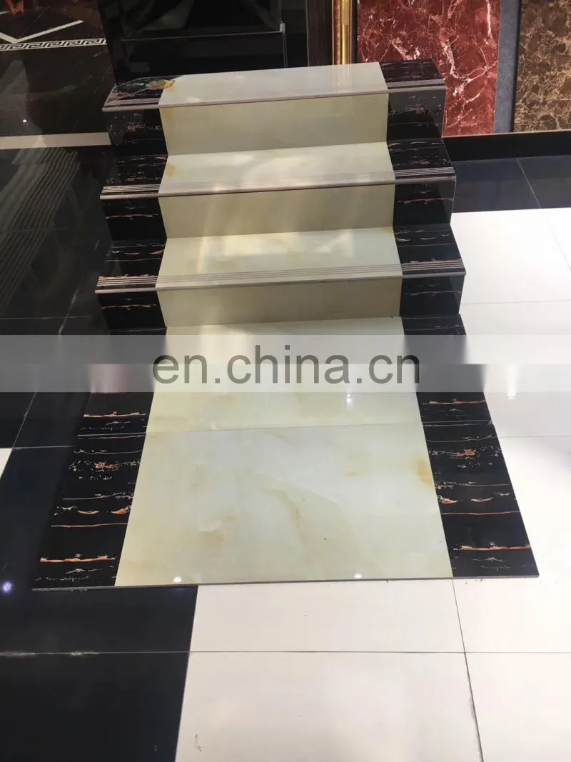 Marble Glazed Finish Stair Tiles,Ceramic Anti Slip Stepping Stairs Flooring Tiles