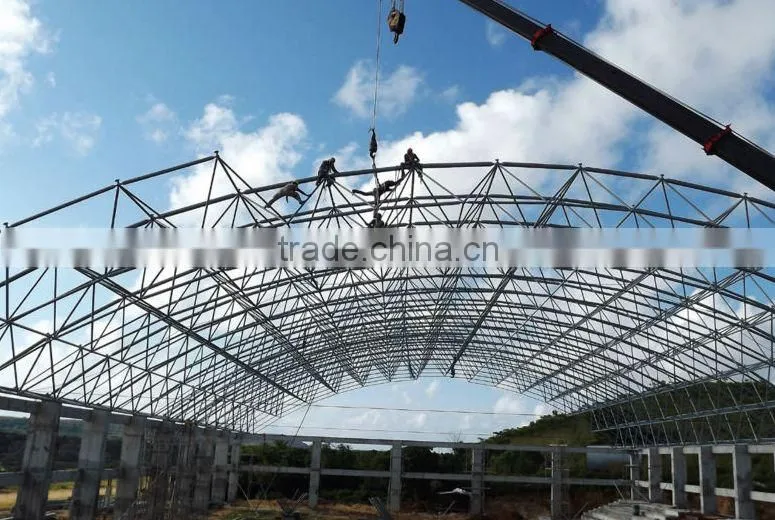 Long span space frame swimming pool roof
