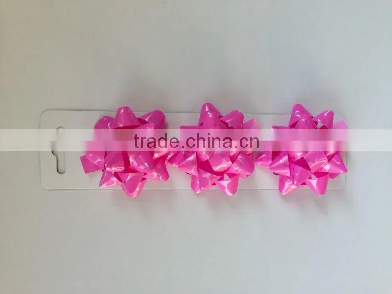 2015 Wholesale Christmas Decoration Star Bows with one pcs on paper card
