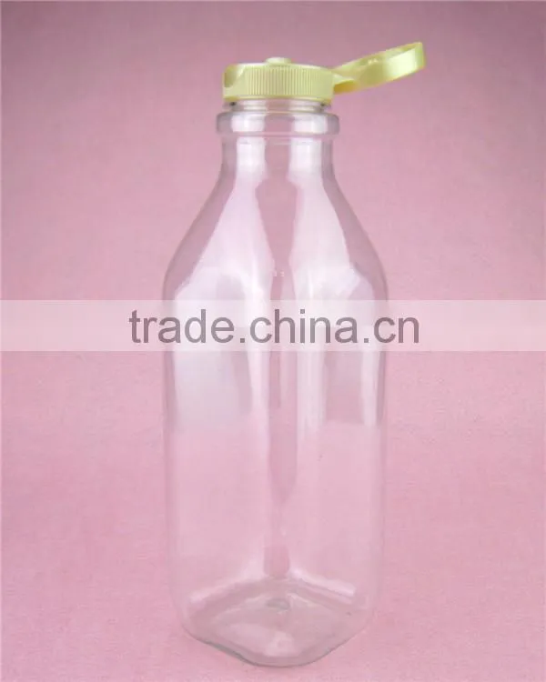 27oz 780ml clear square food grade plastic pet milk bottle for sale