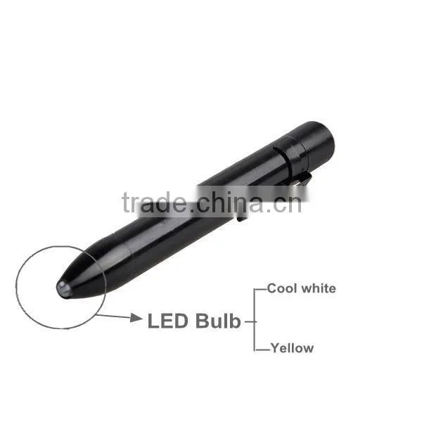 Promotion cheap price bright light flashlight pen whit clip