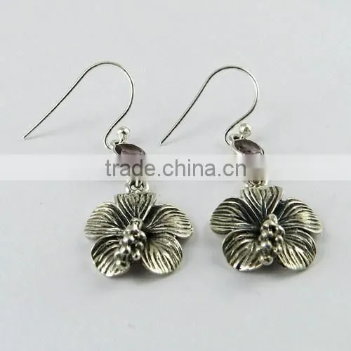 Floret !! Red Garnet 925 Sterling Silver Earring, Gemstone Silver Jewelry, Handmade Silver Jewelry