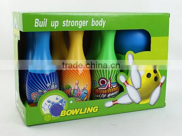 Smile face 25cm bowling indoor toy for kids with 6 bottles and 1 ball