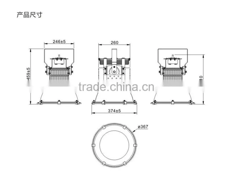 100w led projection light,led high bay light industrial with 90 degree reflection cu