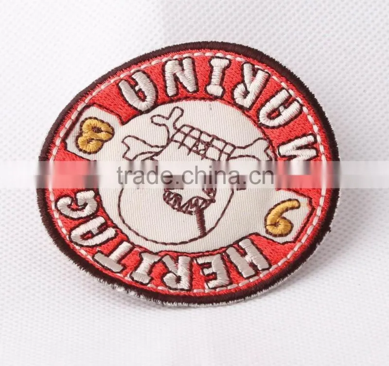 Wholesale price custom embroidery wolf patches for kameez
