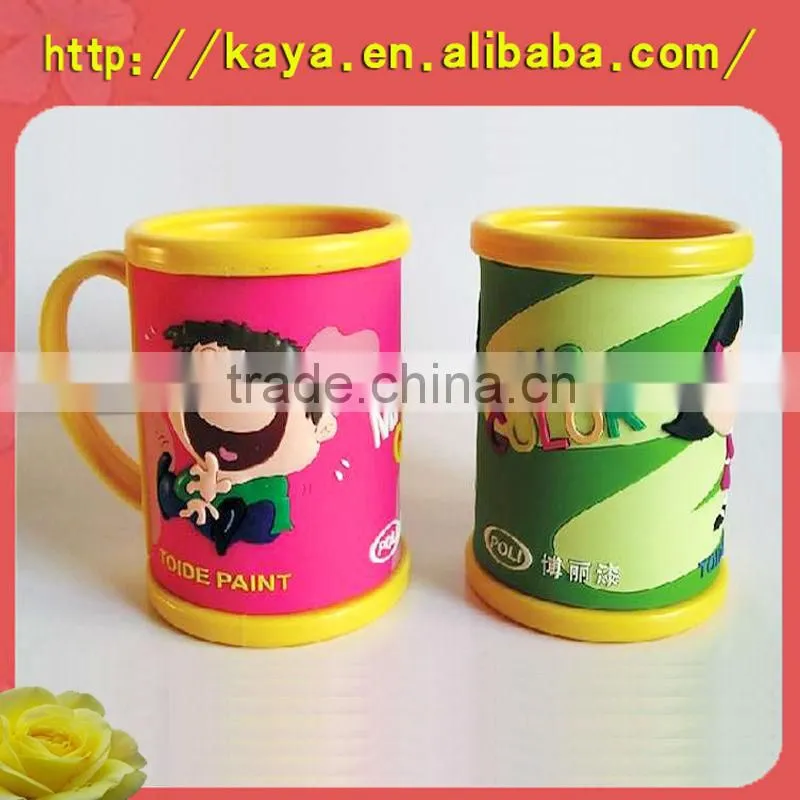Promotional customized 2d or 3d pvc cover plastic cup mugs