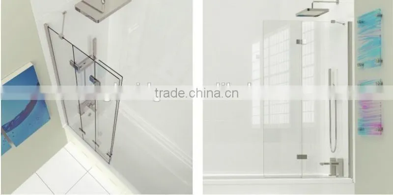 Folding bathtub shower screen