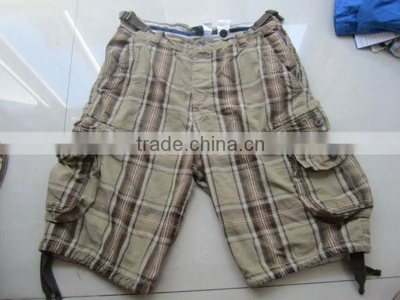 2012 mens fashion yarn dyed cargo shorts with many pockets