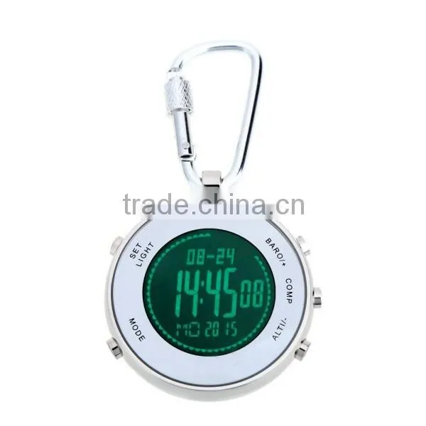 Hiking Climbing Military Compass Watch For Men Women Digital Pocket Watch with Carabiner Hook Altimeter Barometer Relogio