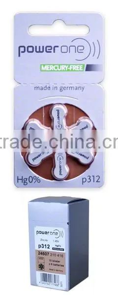 Digital hearing aid batteries 312 mercury free power one by varta