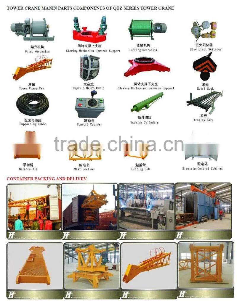 Hot Sale Qtz63 5010 Tower Crane For Sale Ce Approved Good Quality