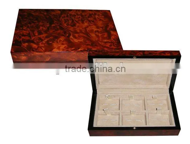 High gloss ebony wooden packing cufflink box