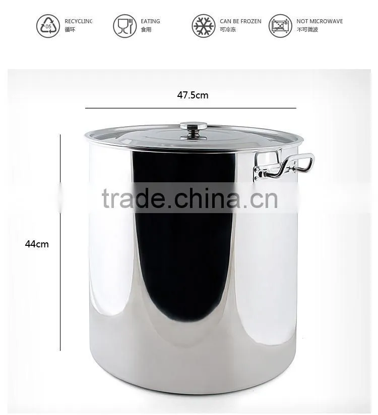 large metal stainless steel restaurant catering cooking pots