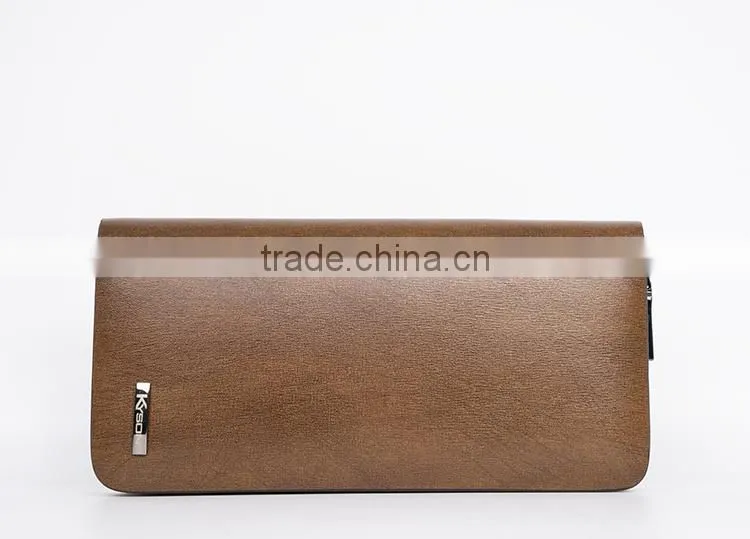 Genuine Leather Men Wallets Business Card Holder Coin Purse Men's Long Zipper Wallet Leather