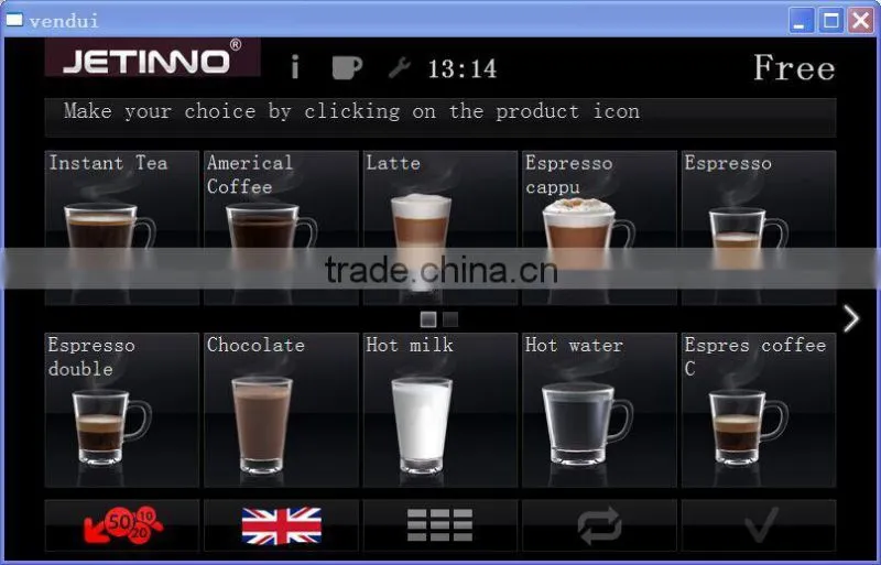 ES3C Jetinno One Touch bean to cup espresso coffee vending machine