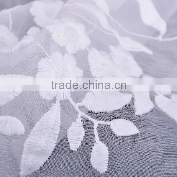 100% Polyester 3d flower fabric organza with multicolor embroidery flower