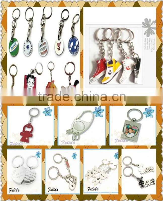 metal trolley coin key holder, enamel with shopping coin holder