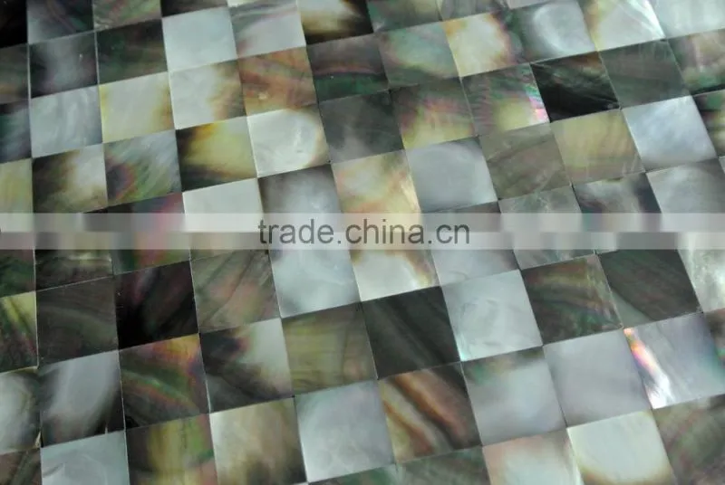 Blacklip mother of pearl mosaic, seamless on mehs,bathroom wall tile