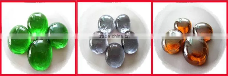 Colored decorative garden polished glass pebbles