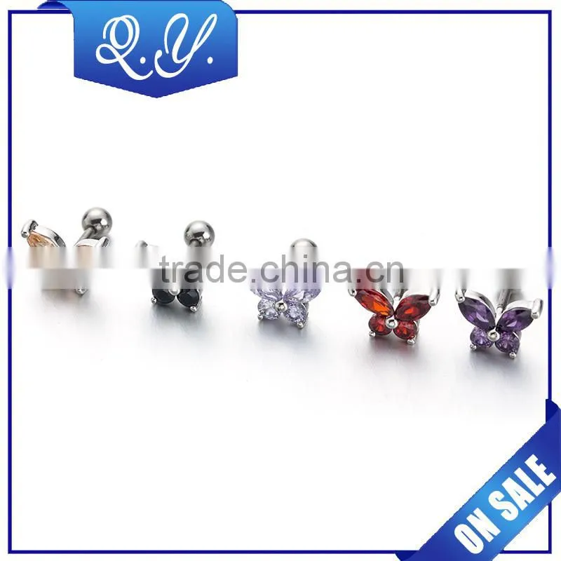 Colored stainless steel earrings ear piercing jewelry