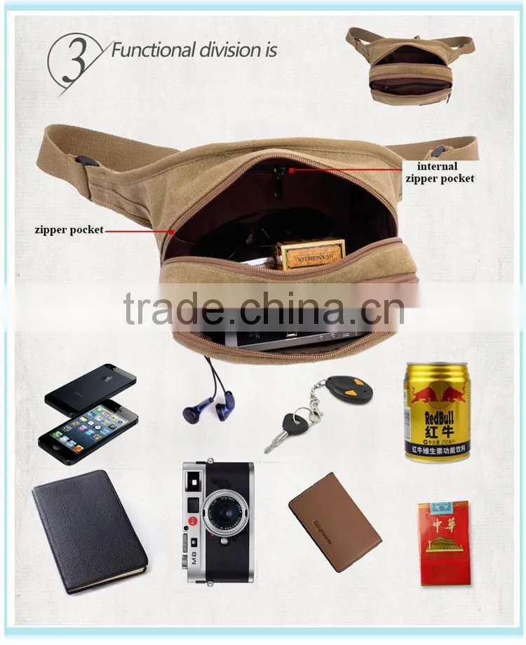 top quality round canvas military bag bags elegant waist bag