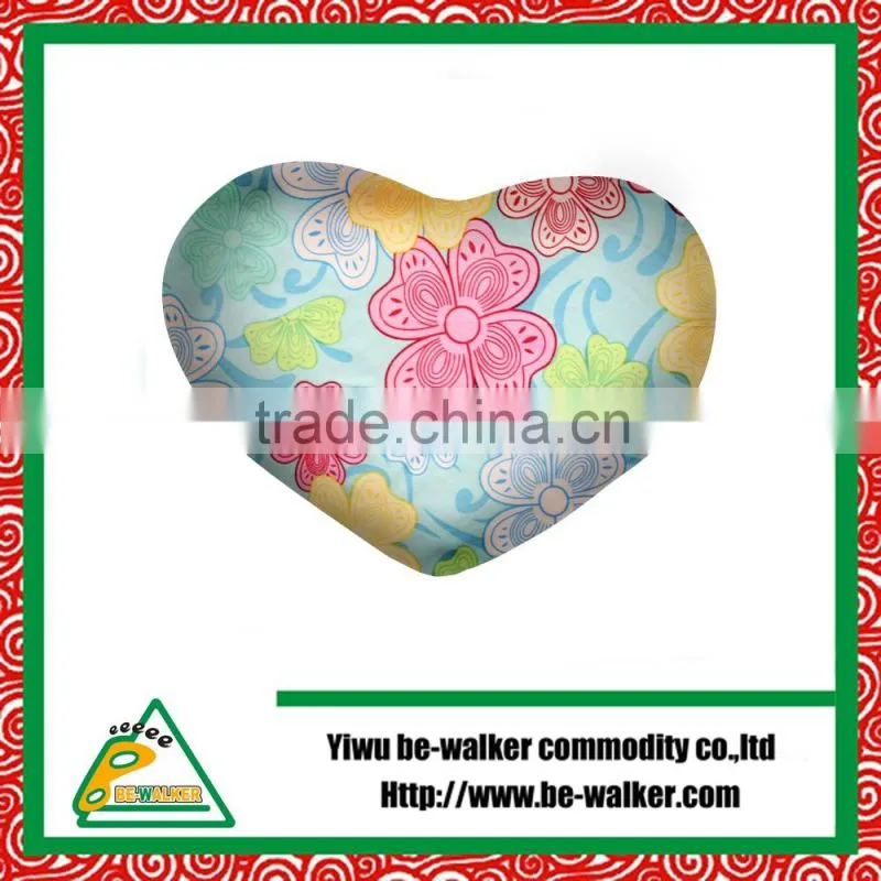 Stuffed Plate Printing Heart Shape Pillow,Inflatable Home Textile Cushion