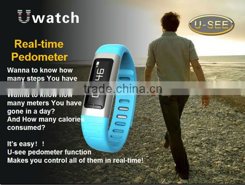 U9 Uwatch 2014 New Smart waterproof pedometer watch , pedometers with stop watch smart bluetooth