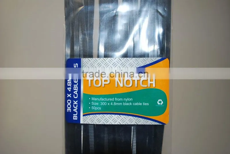 Better quality heat-resisting self-locking 4.8*150 Black Nylon Cable Ties/binding strips