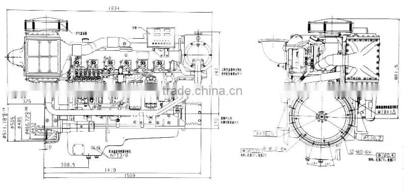 Yuchai YC6MJ Series Marine Diesel Engine(220hp-450HP)