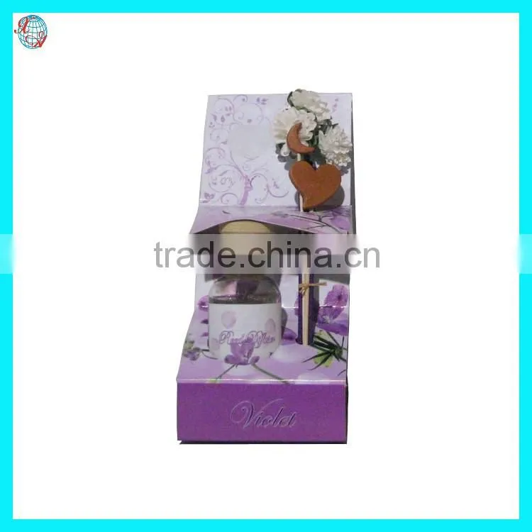 Violet Fragrance Potpourri Paper Flower/ Glass Bottle Reed Diffuser With Wood Cap