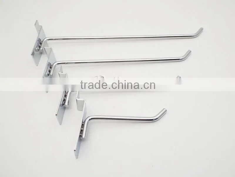 Hanging Hooks Supermarket Slatwall board Hooks chrome display stand hook