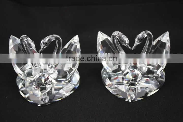 factory directly sale beautiful couple crystal swans