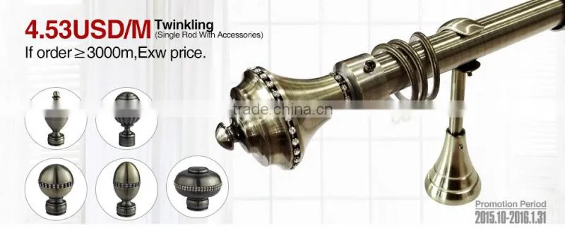 decorative roof 28mm curtain rod end caps for curtain rod set