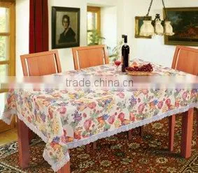 Embossed &shiny pvc rectangular table linens