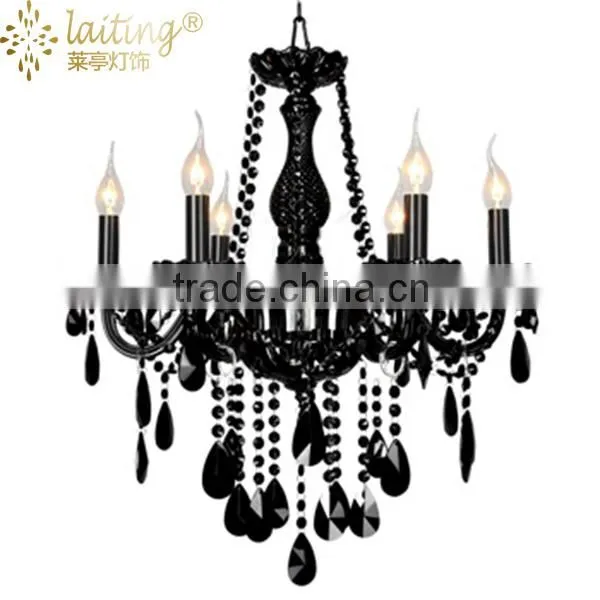 Black crystal glass chandelier lights for ballroom