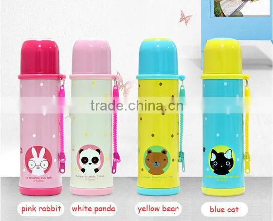 candy color children vacuum flask with cute animal printings