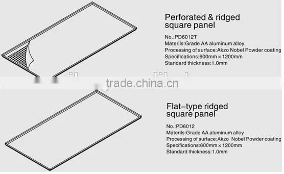 Round Diagonal Perforations Suspended Metal Ceiling Aluminum False Ceiling